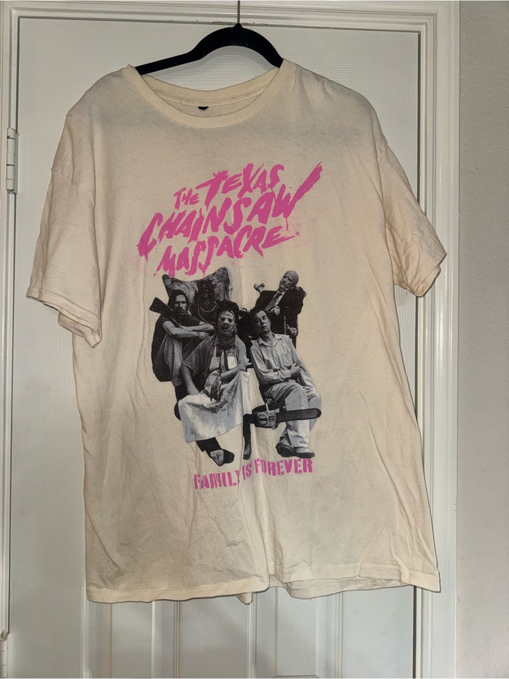 The Texas Chainsaw Massacre Graphic Tee - Pink on Cream